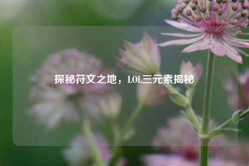 探秘符文之地，LOL三元素揭秘