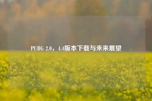PUBG 2.0，4.4版本下载与未来展望