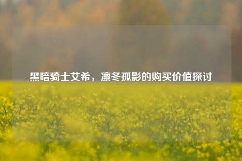 黑暗骑士艾希，凛冬孤影的购买价值探讨