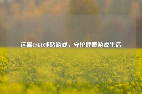 远离CSGO戒赌游戏，守护健康游戏生活