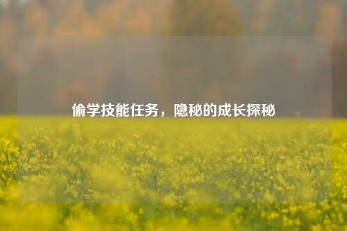 偷学技能任务，隐秘的成长探秘