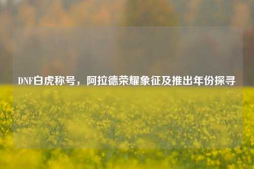 DNF白虎称号，阿拉德荣耀象征及推出年份探寻
