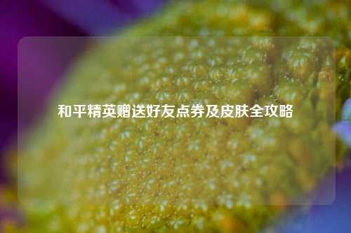 和平精英赠送好友点券及皮肤全攻略