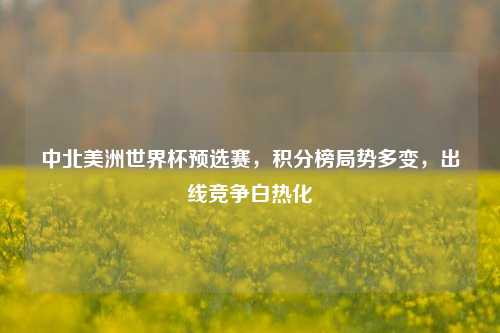 中北美洲世界杯预选赛，积分榜局势多变，出线竞争白热化