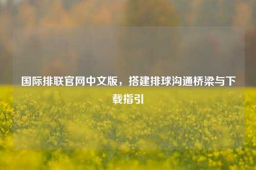 国际排联官网中文版，搭建排球沟通桥梁与下载指引