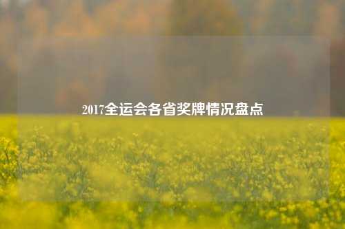 2017全运会各省奖牌情况盘点