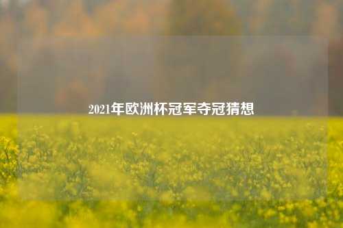 2021年欧洲杯冠军夺冠猜想