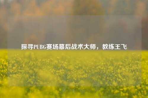 探寻PUBG赛场幕后战术大师，教练王飞