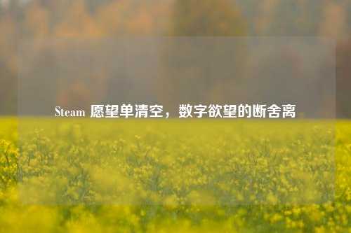 Steam 愿望单清空，数字欲望的断舍离
