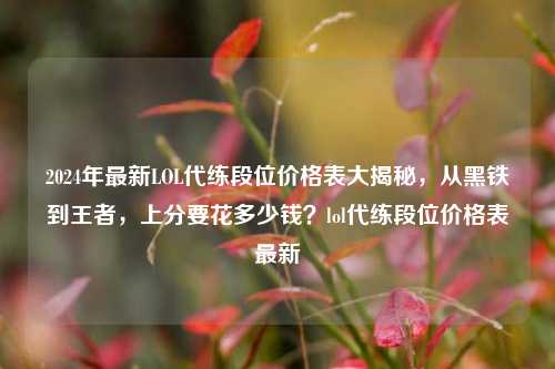 2024年最新LOL代练段位价格表大揭秘，从黑铁到王者，上分要花多少钱？lol代练段位价格表最新