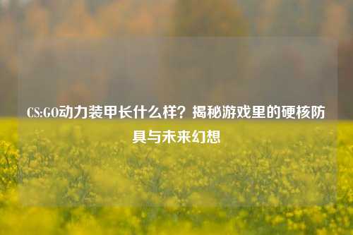 CS:GO动力装甲长什么样？揭秘游戏里的硬核防具与未来幻想