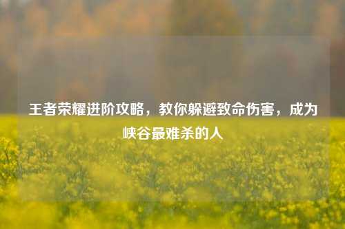 王者荣耀进阶攻略，教你躲避致命伤害，成为峡谷最难杀的人