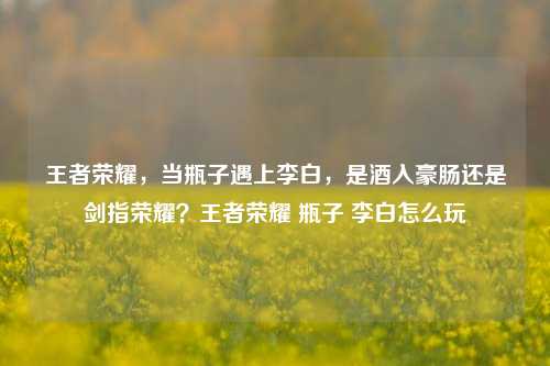王者荣耀，当瓶子遇上李白，是酒入豪肠还是剑指荣耀？王者荣耀 瓶子 李白怎么玩