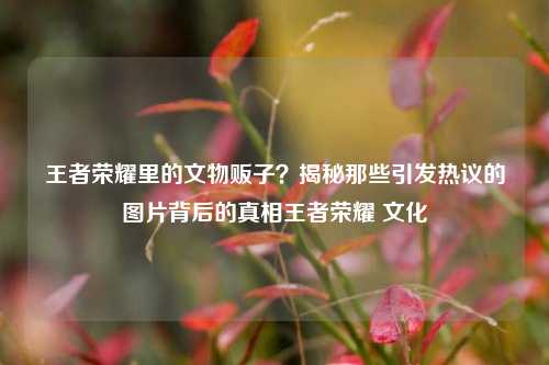 王者荣耀里的文物贩子？揭秘那些引发热议的图片背后的真相王者荣耀 文化