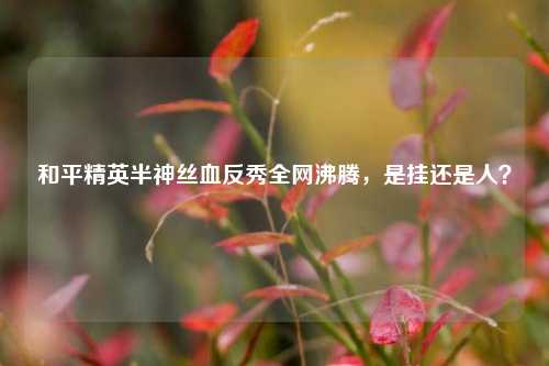 和平精英半神丝血反秀全网沸腾，是挂还是人？