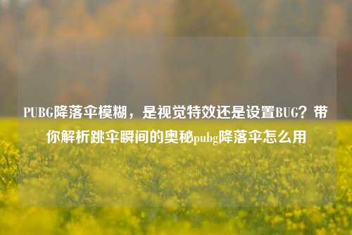 PUBG降落伞模糊，是视觉特效还是设置BUG？带你解析跳伞瞬间的奥秘pubg降落伞怎么用