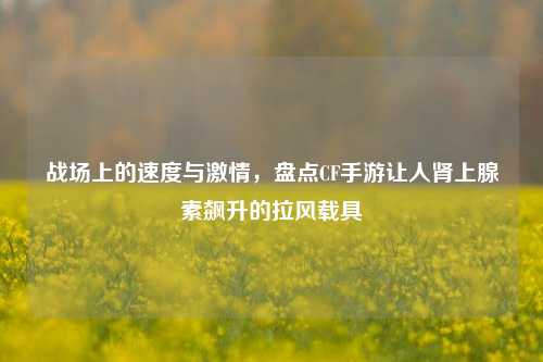 战场上的速度与激情，盘点CF手游让人肾上腺素飙升的拉风载具