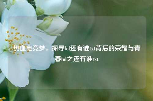 热血电竞梦，探寻lol还有谁txt背后的荣耀与青春lol之还有谁txt