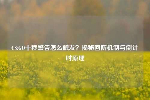 CS:GO十秒警告怎么触发？揭秘回防机制与倒计时原理