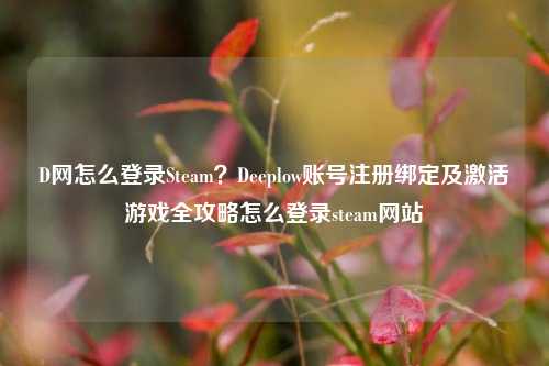 D网怎么登录Steam？Deeplow账号注册绑定及激活游戏全攻略怎么登录steam网站