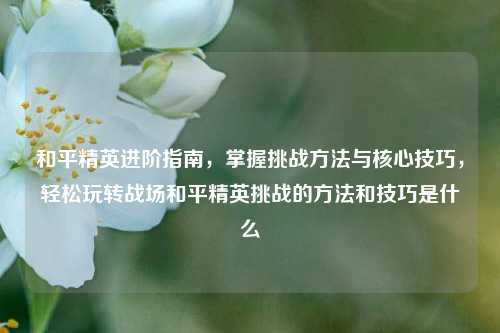 和平精英进阶指南，掌握挑战方法与核心技巧，轻松玩转战场和平精英挑战的方法和技巧是什么