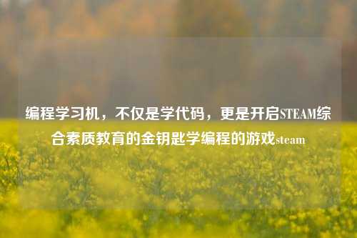 编程学习机，不仅是学代码，更是开启STEAM综合素质教育的金钥匙学编程的游戏steam