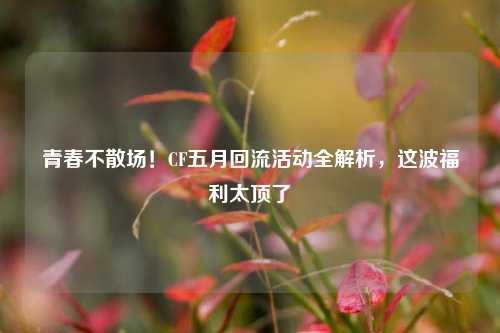 青春不散场！CF五月回流活动全解析，这波福利太顶了