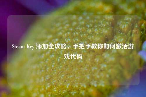 Steam Key 添加全攻略，手把手教你如何激活游戏代码