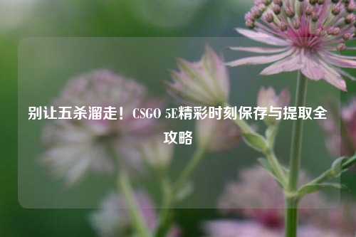 别让五杀溜走！CSGO 5E精彩时刻保存与提取全攻略