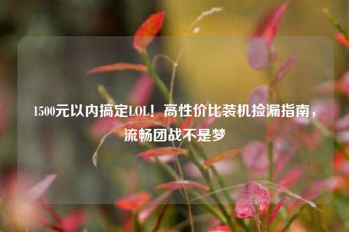 1500元以内搞定LOL！高性价比装机捡漏指南，流畅团战不是梦