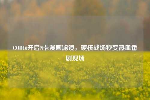 COD16开启N卡漫画滤镜,硬核战场秒变热血番剧现场