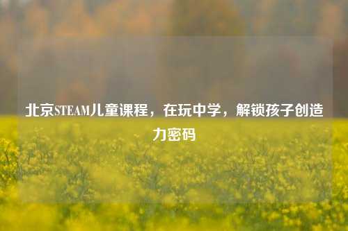 北京STEAM儿童课程，在玩中学，解锁孩子创造力密码
