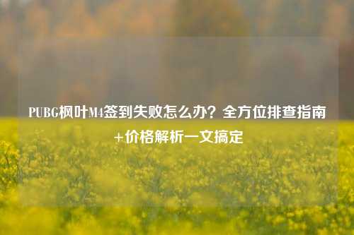 PUBG枫叶M4签到失败怎么办?全方位排查指南+价格解析一文搞定