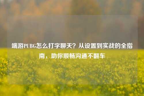 端游PUBG怎么打字聊天？从设置到实战的全指南，助你顺畅沟通不翻车