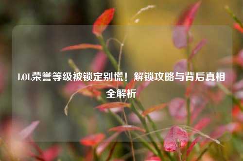LOL荣誉等级被锁定别慌！解锁攻略与背后真相全解析