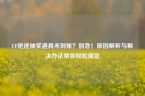 CF绝迹抽奖道具未到账？别急！原因解析与解决办法帮你轻松搞定