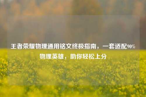 王者荣耀物理通用铭文终极指南，一套适配90%物理英雄，助你轻松上分