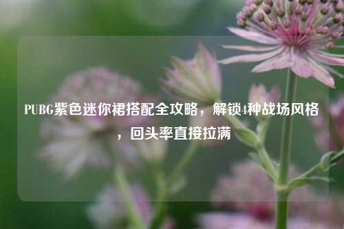 PUBG紫色迷你裙搭配全攻略，解锁4种战场风格，回头率直接拉满