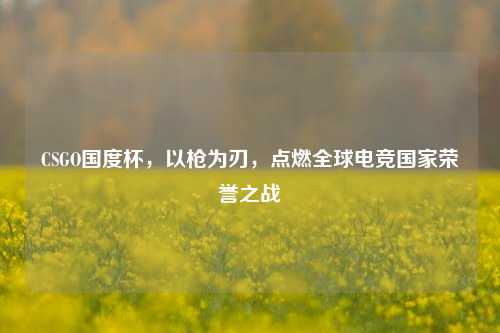 CSGO国度杯,以枪为刃,点燃全球电竞国家荣誉之战
