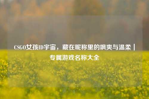 CSGO女孩ID宇宙，藏在昵称里的飒爽与温柔｜专属游戏名称大全