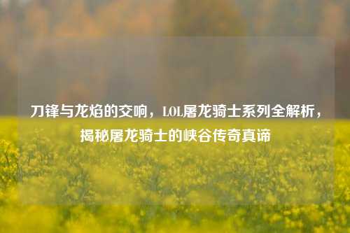 刀锋与龙焰的交响，LOL屠龙骑士系列全解析，揭秘屠龙骑士的峡谷传奇真谛