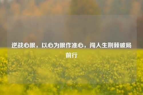 逆战心眼，以心为眼作准心，闯人生荆棘破局前行