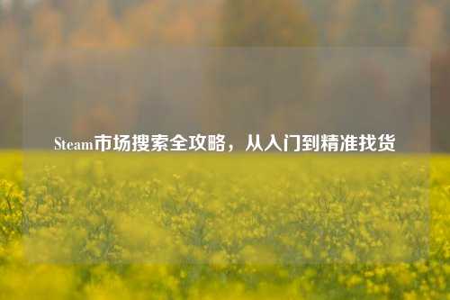 Steam市场搜索全攻略,从入门到精准找货