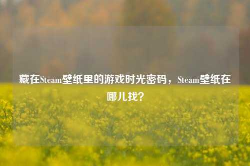 藏在Steam壁纸里的游戏时光密码，Steam壁纸在哪儿找？
