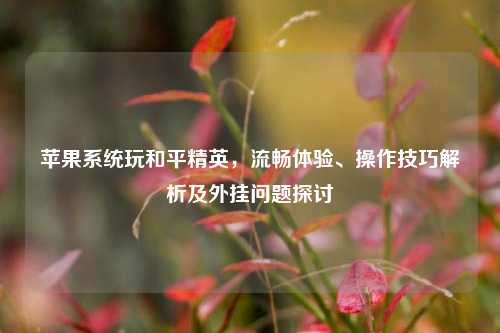 苹果系统玩和平精英，流畅体验、操作技巧解析及外挂问题探讨