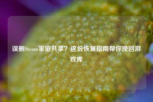 误删Steam家庭共享？这份恢复指南帮你挽回游戏库