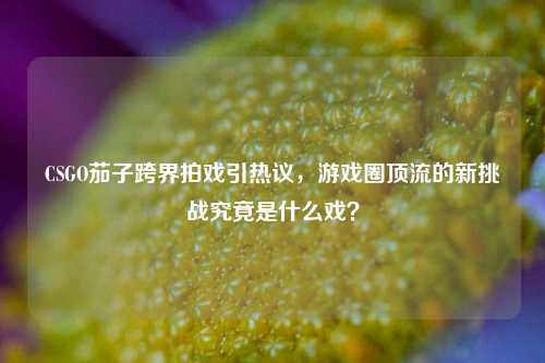 CSGO茄子跨界拍戏引热议，游戏圈顶流的新挑战究竟是什么戏？