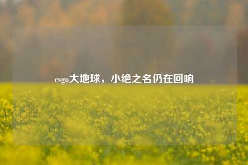 csgo大地球，小绝之名仍在回响