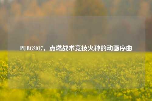 PUBG2017，点燃战术竞技火种的动画序曲