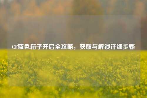 CF蓝色箱子开启全攻略，获取与解锁详细步骤